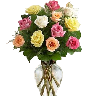 15 multi-colored roses | Flower Delivery Novocheboksarsk