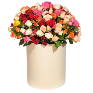 Mixed roses in a hatbox | Flower Delivery Novocheboksarsk